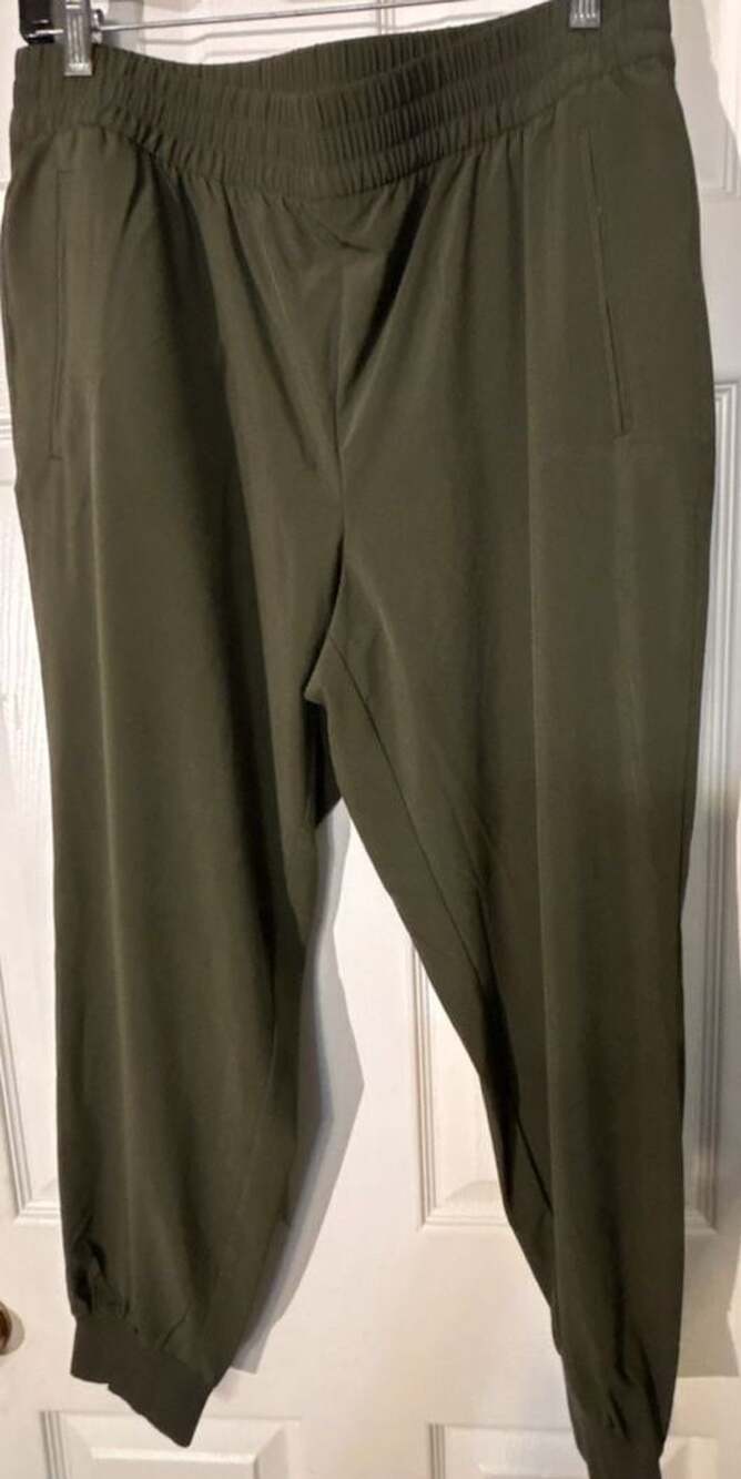 Banana Republic Airstretch Petite Jogger Pants Olive Green Size L
